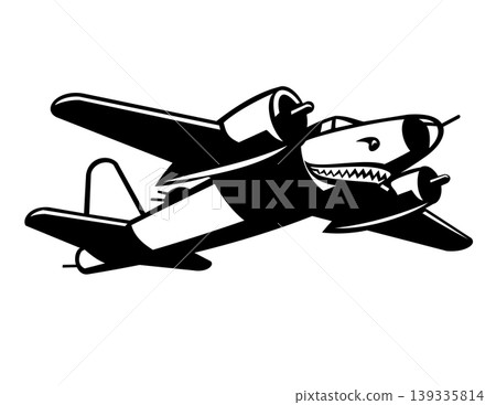B-26 Marauder In Flight Retro Style B-26 Marauder In Flight Retro Style 139335814