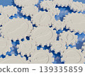 A 3D illustration depicting a society where people are depicted in a rotating gear mechanism. 139335859