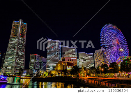 Night view of Minato Mirai seen from Canal Park Night view of Minato Mirai seen from Canal Park 139336204