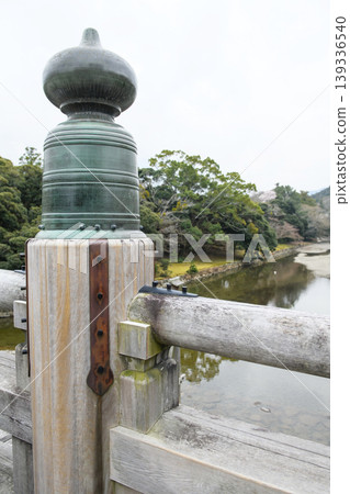 Ise Grand Shrine, Uji Bridge, ornamental finial and the Isuzu River 139336540