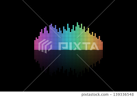 反射式彩色音樂等化器背景 反射式彩色音樂等化器背景 139336548