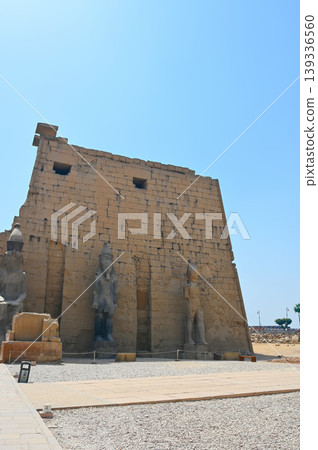 Luxor Temple, First Pylon, Seated Statue of Ramesses II, Luxor Luxor Temple, First Pylon, Seated Statue of Ramesses II, Luxor 139336560