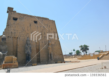 Luxor Temple, First Pylon, Seated Statue of Ramesses II, Luxor Luxor Temple, First Pylon, Seated Statue of Ramesses II, Luxor 139336561