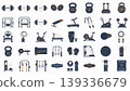 Gym Equipment Icons Collection Vector Line 139336679