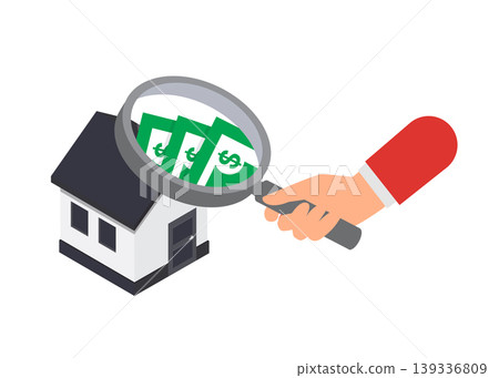 Appraisal and sale of the value of a house or apartment vector stock illustration. 139336809