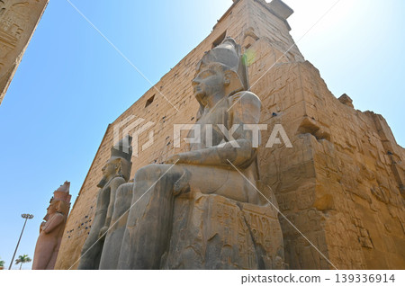 Luxor Temple, First Pylon, Seated Statue of Ramesses II, Luxor Luxor Temple, First Pylon, Seated Statue of Ramesses II, Luxor 139336914