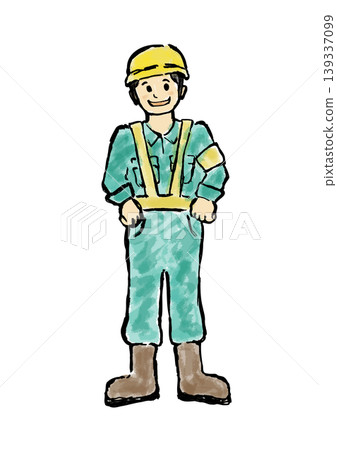 建築工人的手繪插圖 139337099