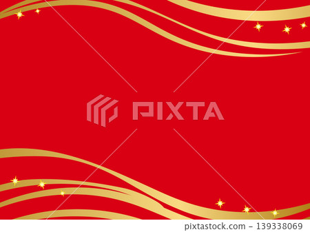 紅色和金色波浪圖案背景材料 139338069