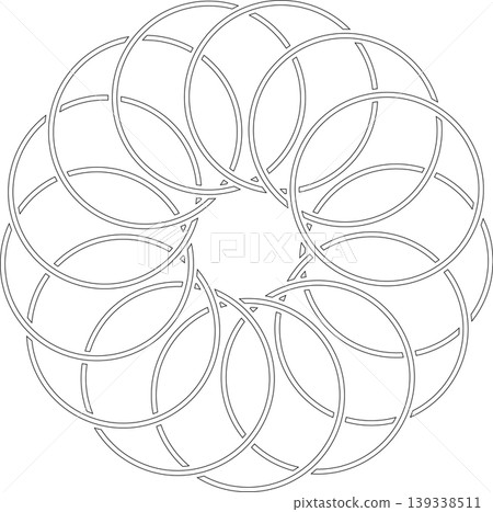 Circle line overlapping geometry pattern. Elements in technology 139338511