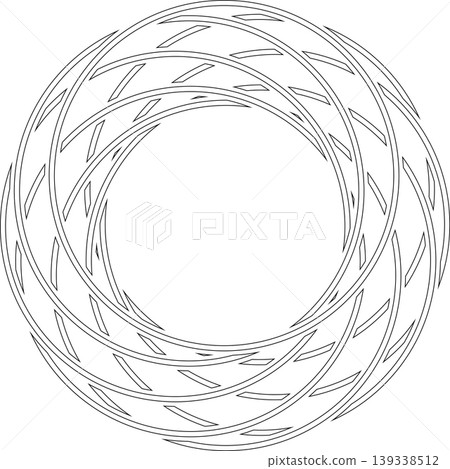Circle line overlapping geometry pattern. Elements in technology 139338512