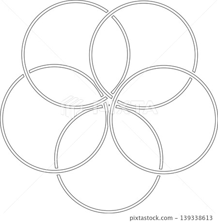 Circle line overlapping geometry pattern. Elements in technology 139338613