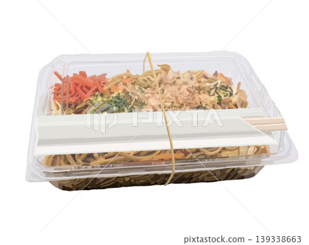 Packaged instant yakisoba (packaged with rubber band and chopsticks) Packaged instant yakisoba (packaged with rubber band and chopsticks) 139338663