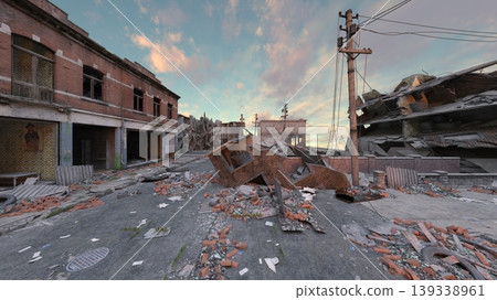 ruined city landscape ruined city landscape 139338961