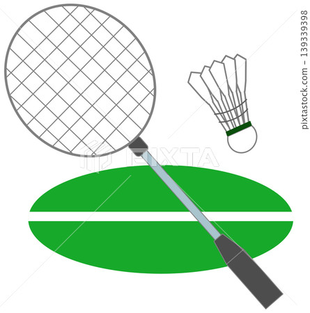 Badminton Racket and Shuttlecock Illustration 139339398