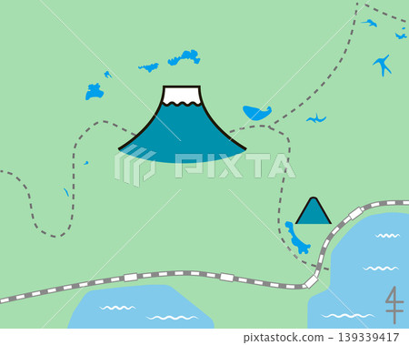 Map of the area around Mt. Fuji (Land Green) Map of the area around Mt. Fuji (Land Green) 139339417