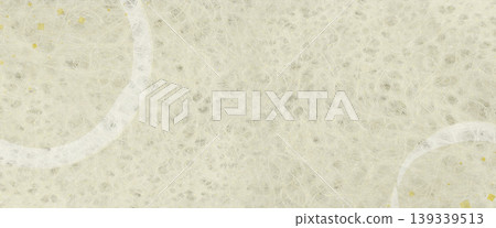Unbleached Japanese paper texture background with gold leaf particles and arc patterns. Unbleached Japanese paper texture background with gold leaf particles and arc patterns. 139339513