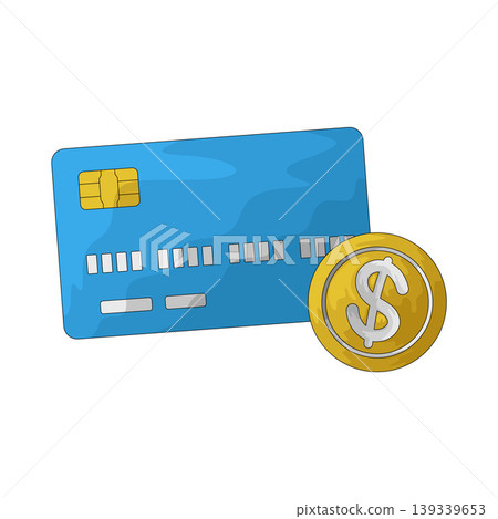 Illustration of Dollar Credit Card Illustration of Dollar Credit Card 139339653