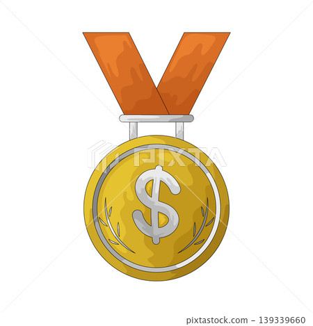 Illustration of Dollar Medal Illustration of Dollar Medal 139339660