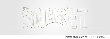 typography of Sunset continues background minimalist line over the tranquil water. typography of Sunset continues background minimalist line over the tranquil water. 139339820