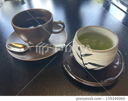 green tea on the table green tea on the table 139340060
