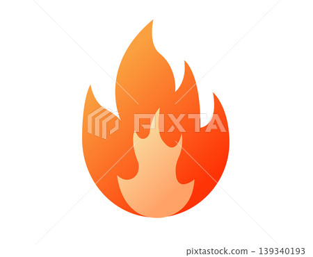 Stylized flame icon with warm orange and yellow gradient Stylized flame icon with warm orange and yellow gradient 139340193