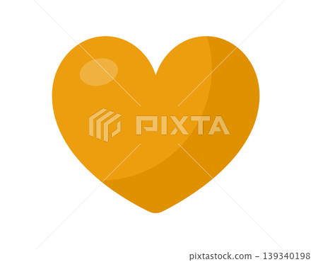 A simple, glossy orange heart symbol with a subtle gradient and highlight A simple, glossy orange heart symbol with a subtle gradient and highlight 139340198
