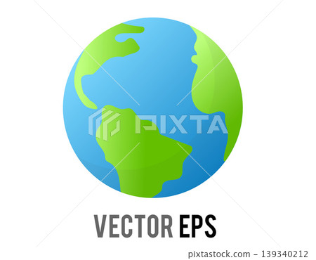Stylized illustration of planet Earth icon with continents and oceans Stylized illustration of planet Earth icon with continents and oceans 139340212
