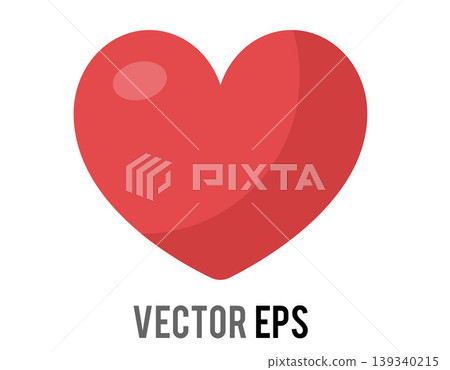 A simple, glossy red heart symbol with a subtle gradient and highlight A simple, glossy red heart symbol with a subtle gradient and highlight 139340215