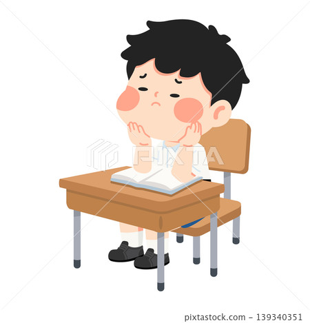 Bored Student Sitting At Desk Feeling Unmotivated 139340351