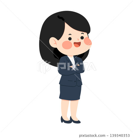 Businesswoman Standing With Arms Crossed Showing Confidence 139340353