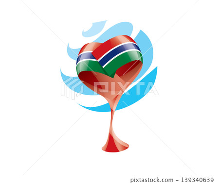 Floral emblem of the Gambian flag in the form of a heart Floral emblem of the Gambian flag in the form of a heart 139340639