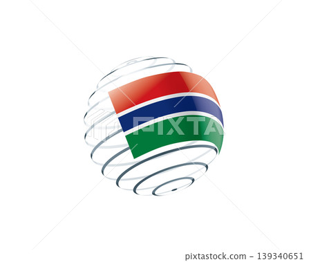 Gambian flag on an abstract globe 139340651