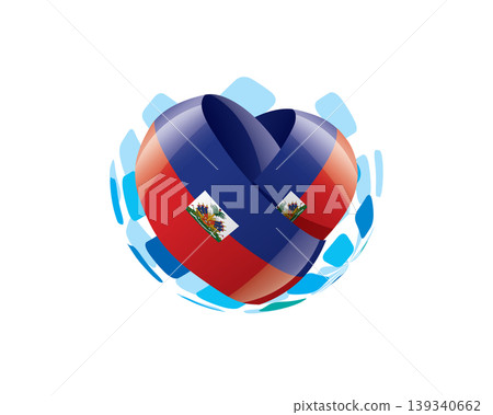 Patriotic heart wrapped in Haitian flag illustration Patriotic heart wrapped in Haitian flag illustration 139340662