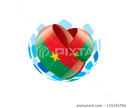 Patriotic heart wrapped in Burkina Faso flag illustration Patriotic heart wrapped in Burkina Faso flag illustration 139340700