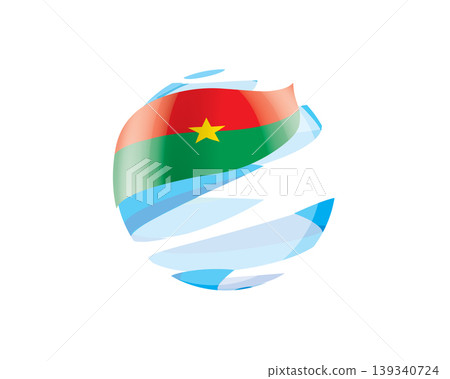 Flat of patriotic globe featuring waving Burkina Faso flag design Flat of patriotic globe featuring waving Burkina Faso flag design 139340724