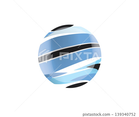 The Botswana flag in an abstract sphere The Botswana flag in an abstract sphere 139340752