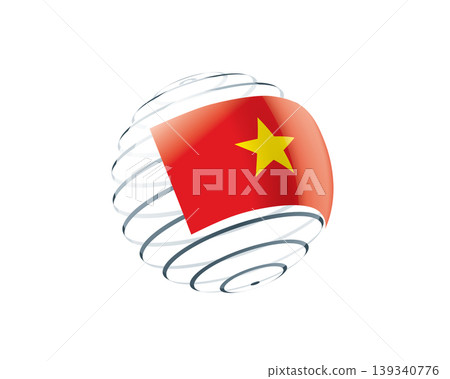 Vietnamese flag on an abstract globe Vietnamese flag on an abstract globe 139340776