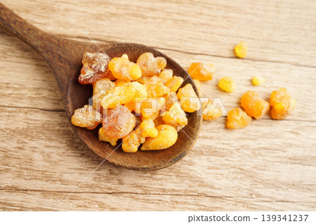 Frankincense or olibanum aromatic resin used in incense and perfumes. 139341237