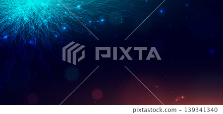 Futuristic wavy lines with blue lighting effect on dark background. Futuristic wavy lines with blue lighting effect on dark background. 139341340