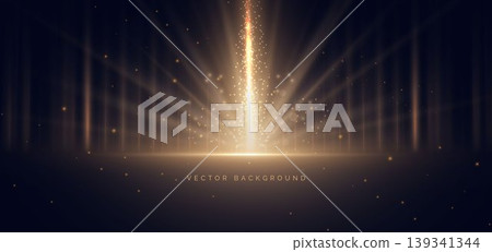 Gold lighting effect shining bokeh illustration on drak background. Gold lighting effect shining bokeh illustration on drak background. 139341344