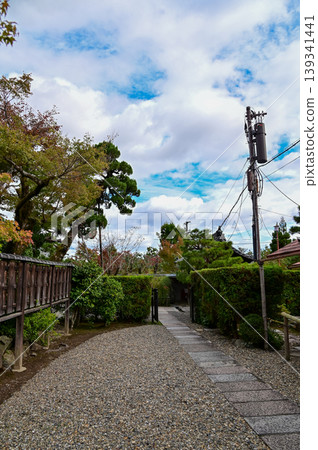 The gardern view of Nonomiya Shrine, Kyoto, Japan at autumn. A Shinto shrine in the Arashiyama district, close to its bamboo forest. Nature and travel concept. The gardern view of Nonomiya Shrine, Kyoto, Japan at autumn. A Shinto shrine in the Arashiyama district, close to its bamboo forest. Nature and travel concept. 139341441