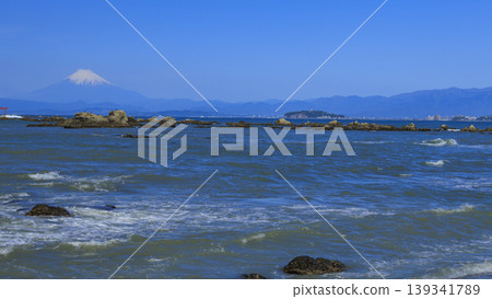 Mount Fuji seen from Manase Coast Mount Fuji seen from Manase Coast 139341789