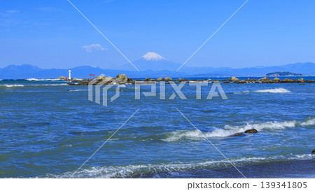 從真瀨海岸眺望富士山 139341805