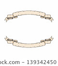 A hand drawn vintage ribbon illustration 139342450