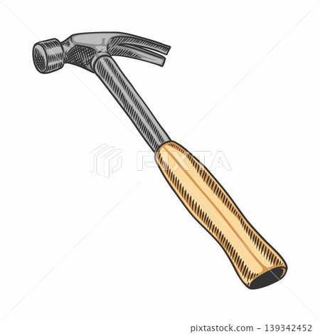 A Hand Drawn Claw Hammer Vector Illustration A Hand Drawn Claw Hammer Vector Illustration 139342452