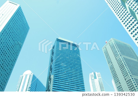 Looking up at skyscrapers Looking up at skyscrapers 139342530