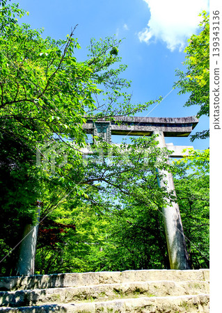 【福岡】初夏的太宰府:灶門神社的第一座鳥居與藍天。 【福岡】初夏的太宰府:灶門神社的第一座鳥居與藍天。 139343136