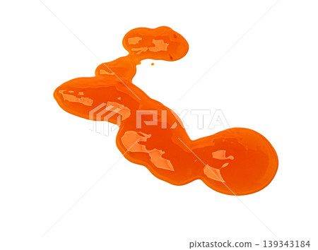 Orange liquid jam spilling on transparent background Orange liquid jam spilling on transparent background 139343184