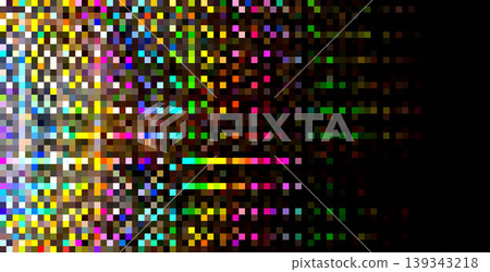 Digital glitch pixel array dissolving into black background Digital glitch pixel array dissolving into black background 139343218