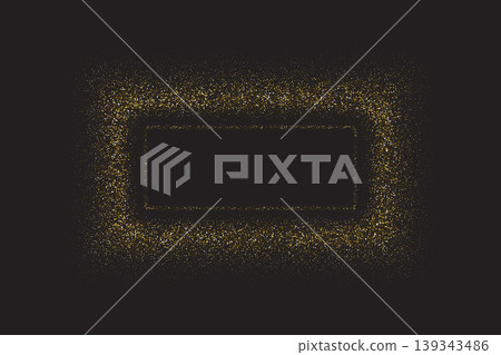 Square vector frame with golden glitter particles Square vector frame with golden glitter particles 139343486